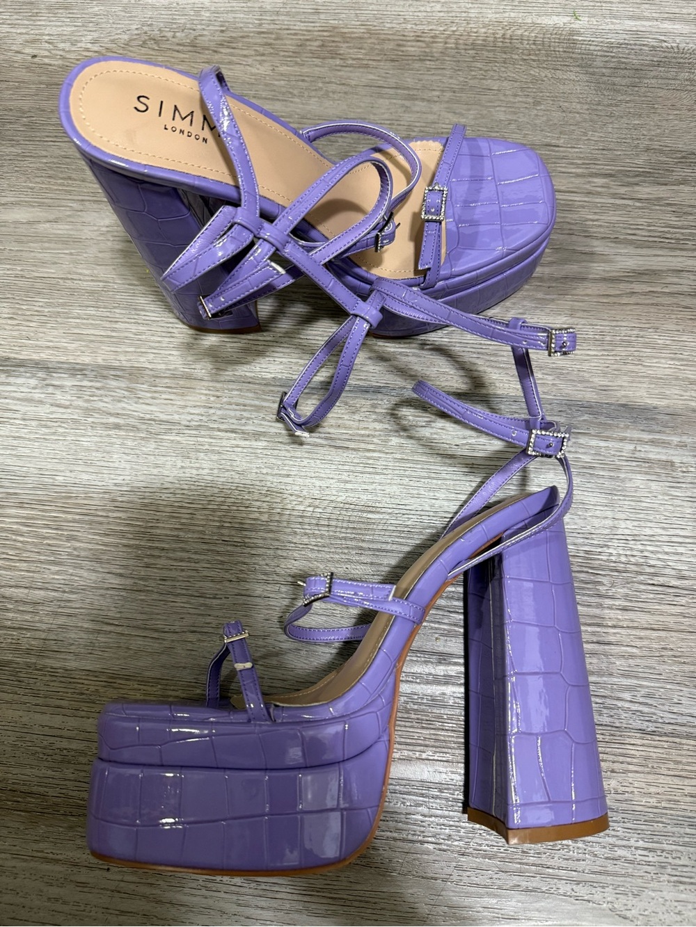 SIMMI London Mavia Lavender Platform Strappy High-Heel Sandals NEW - Picture 8 of 11